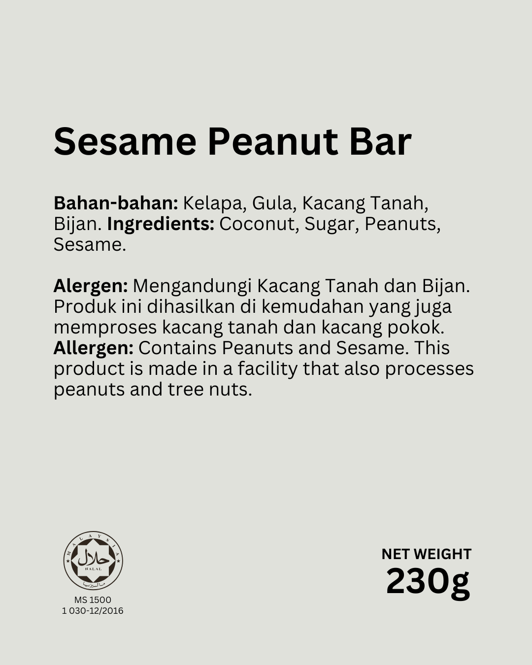 Sesame Peanut Bar